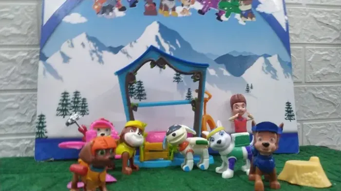 coleção patrulha canina miniatura 13 pçs-azul