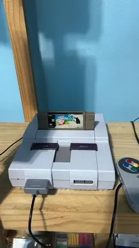 Super Nintendo + jogo + controle e cabos