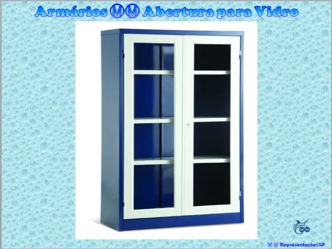 Armário Aço com Abertura para Vidro