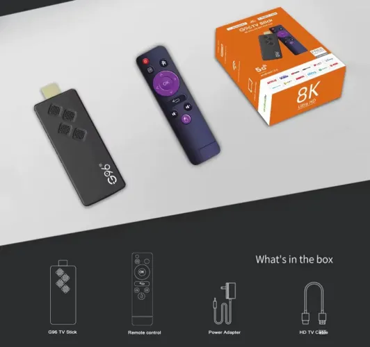 G96 TV Stick 8K Android 13.0 - Novo