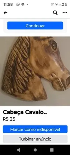 Cabeça cavalo gesso