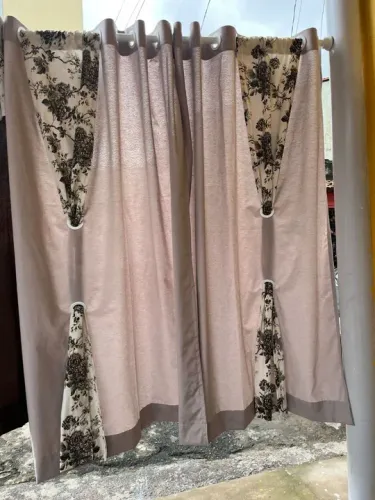 Cortina de tecido jacquard padrão janela 