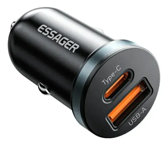 Carregador Veicular Turbo Essager Mini Pd 3.0 + Qc3.0 30w