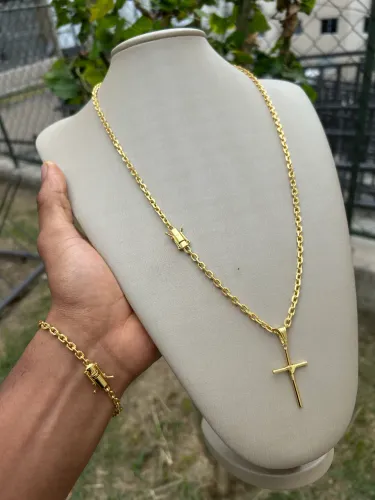 Cordão banhado a ouro 18k + pulseira 