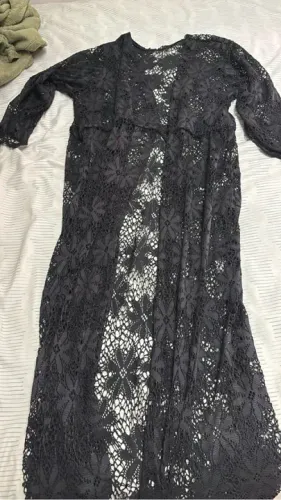 Saída de praia longa preto