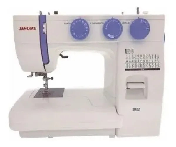 Máquina de costura com pontos decorativos semi-nova