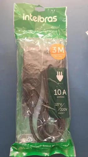 EXTENSÃO ELETRICA EXT3003 INTELBRAS 3M NOVO LACRADO FRETE GRÁTIS PARA MACEIÓ