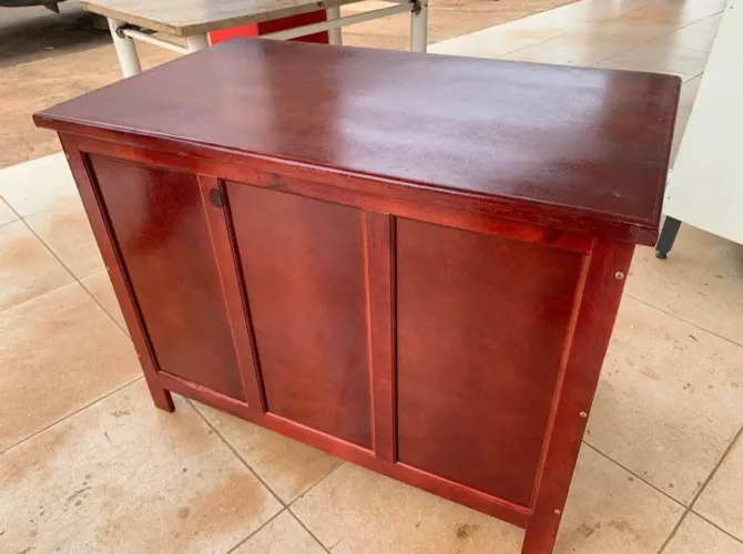 Bau de Madeira  Vermelho