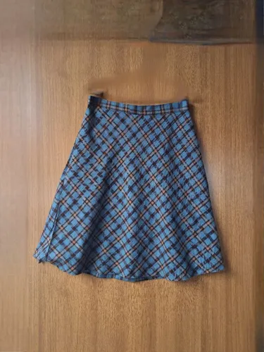 saia xadrez vintage anos 90 padrão escocês tecido encorpado tamanho  P.