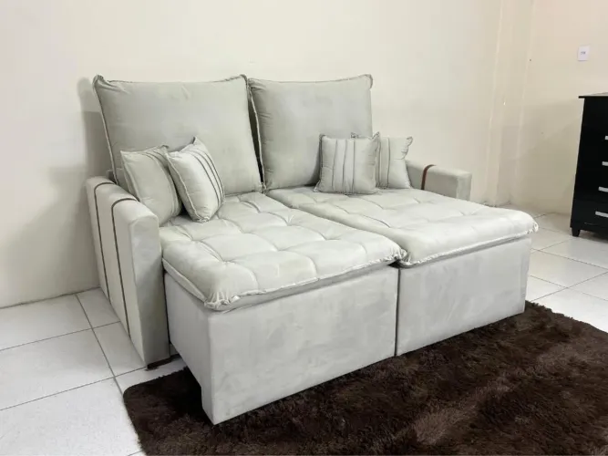 Sofá Cama Chicago Plus 1.80m Veludo- Produto Novo