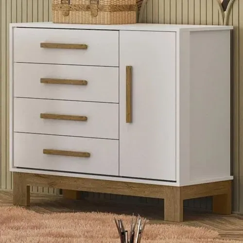 Cômoda Infantil Encanto Slim 1 Porta e 4 Gavetas - FAZEMOS ENTREGA!