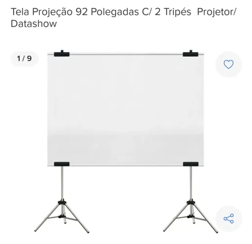Tela de Projeção 92 Polegadas com Tripés