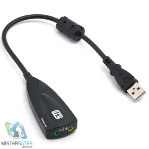 Adaptador placa som USB externo 7.1 áudio e microfone headset 3.5mm - COD 935