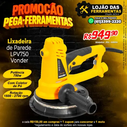 Lixadeira de Parede 750w Com Saco Coletor de Pó LPV750 Vonder