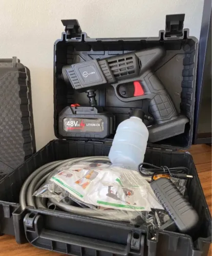 Lavadora Portátil sem Fio de Alta Pressão 2 baterias