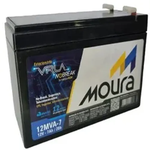 Bateria Moura Estacionária Nobreak Alarme Cftv Vlra Agm 12v 7ah 2226 d617