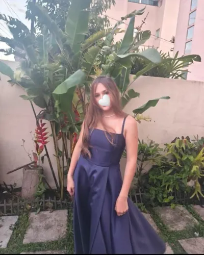Vestido de festa azul marinho