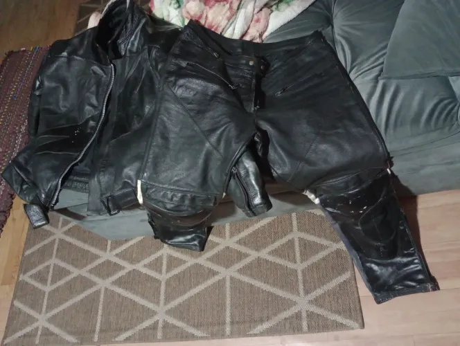 Roupa de couro para motociclista