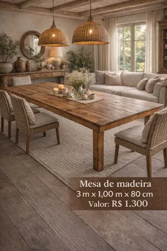 Mesa de pinus rústica sob medida 