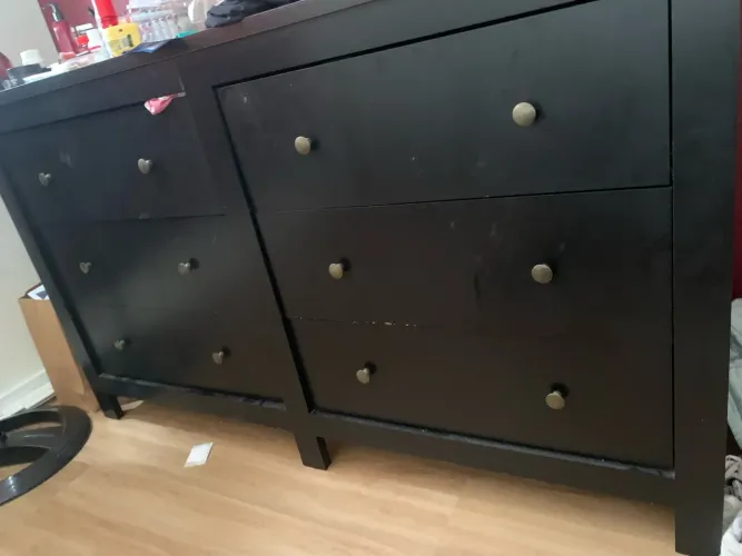 Cômoda preta 6 gavetas