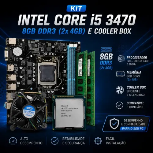 KIT i5 3ª GERAÇÃO+ 8GB DDR3 + PLACA-MÃE BLUECASE | ACEITO TROCAS