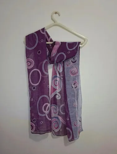 Lenço Echarpe Estampado Roxo Lilás - Novo (Nunca Usado)