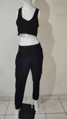 Calça Feminina Cargo Jogger Zara M 