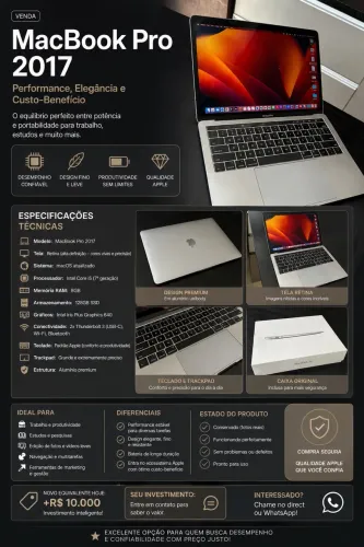 MacBook Pro 2017 Retina | i5 + SSD | Impecável + Caixa | Oportunidade