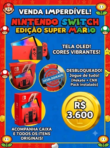 Nintendo switch Oled edição super Mário