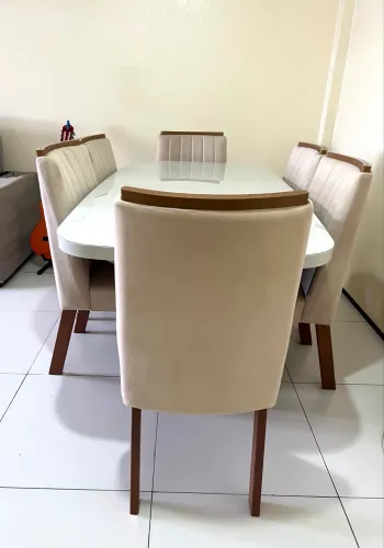Conjunto mesa de jantar 6 cadeiras 