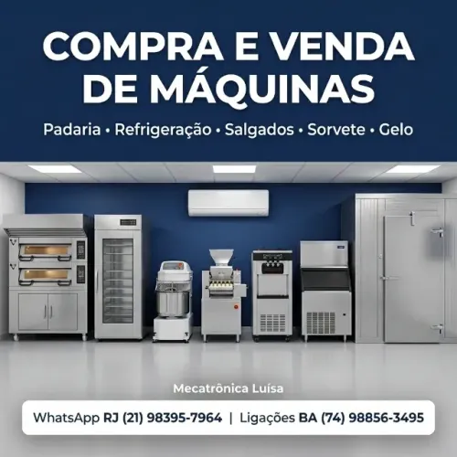 Compra e Venda de Máquinas de Padaria, Refrigeração, Salgados e Sorvete