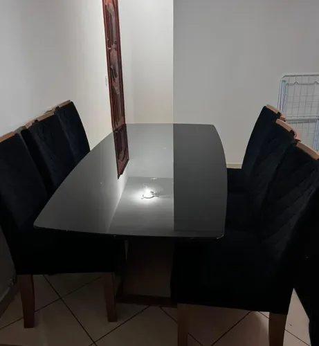 Mesa de vidro 6 cadeiras