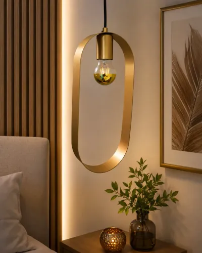 Pendente Dourado Moderno Decorativo E27 Design Minimalista