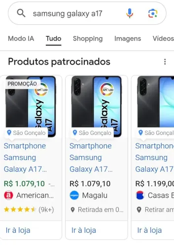 A17 novo na caixa. Nunca usado