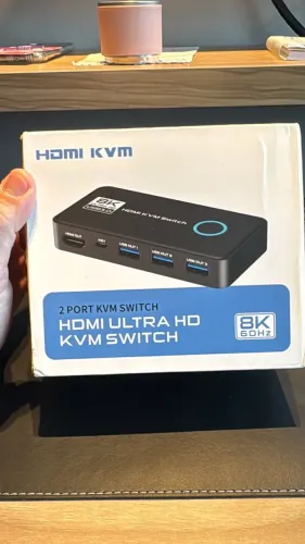 Chaveador Hdmi Kvm 8k 60hz Usb 3.0 2pc Hdr Controle E Cabos