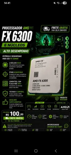 Processador AMD FX 6300 Gamer Funcionando - Alto Desempenho