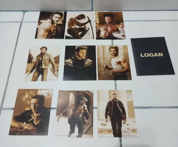 Kit 9 Cards Originais Logan (Wolverine) + Envelope Original Item de Colecionador X-Men Mar