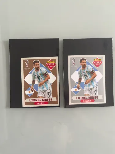 Figurinhas Extra Legend Messi Bronze e Prata Copa do Mundo