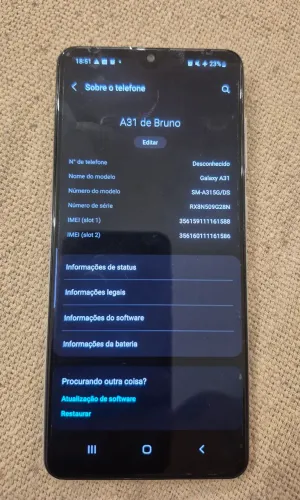 Samsung A31 em ótimo estado.