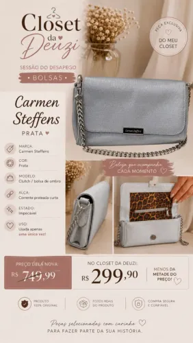 Bolsa Carmen Steffens Prata
