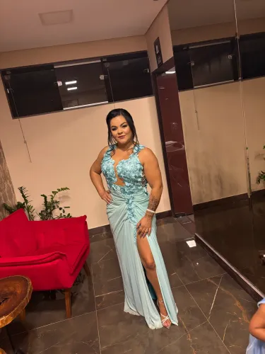 Vestido festa azul bebê