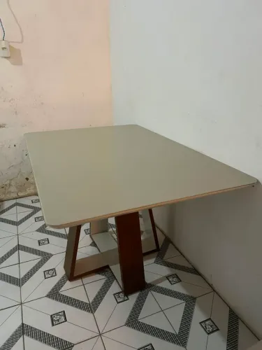 MESA MDF 4 LUGARES COM VIDRO