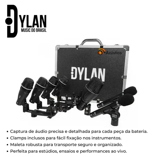 Kit Microfone Dylan para bateria DD-7 NOVO/LACRADO