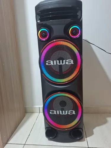 Vendo <br>Torre de Som AIWA T2W-02 2300W 2Woofers10" Bluetooth RGB USB FM DJ