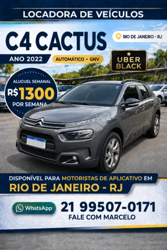 Alugo - Citroen C4 Cactus AUT 2022 GNV (Aluguel Uber Black)