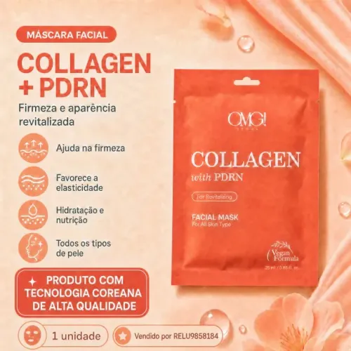 Máscara Facial Revitalizante Com Colágeno Omg Vegan Todos Os Tipos De Pele