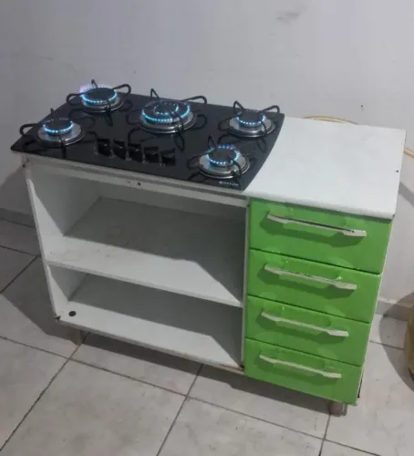 COOKTOP TRIPLA CHAMA ELÉTRICO COM BALCÃO AÇO ENTREGO
