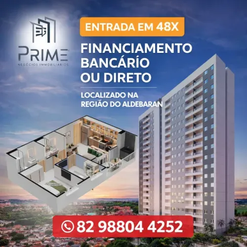 Apartamento para venda possui 58 metros quadrados com 2 quartos em aldebaran - Maceió - A