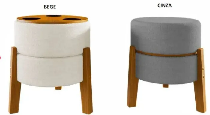 PUFF BOLT Base em madeira maciça Dividimos Em Até 10x Sem Juros