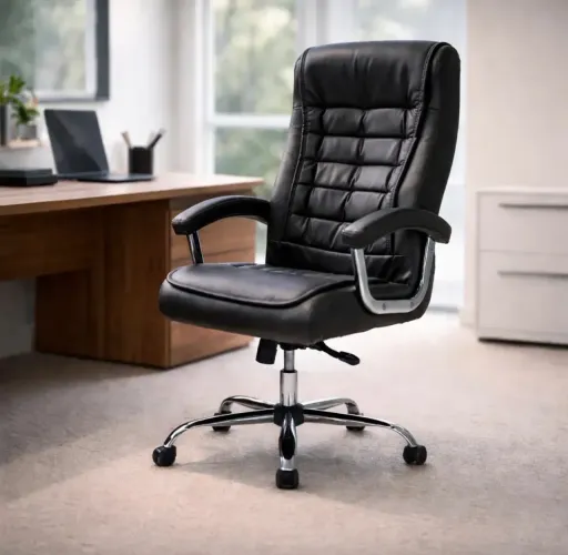 Cadeira Escritório Presidente Ergonômica Preta